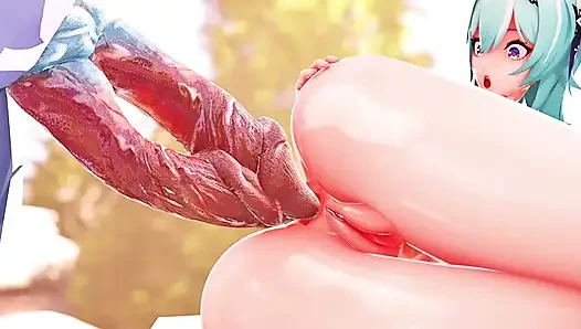 Animasi seks 3D Eula dari genshin impact