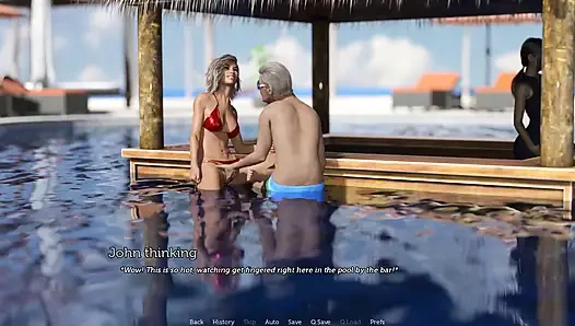 Tacos gavat karısının yaşlı bir adama amcık vermesini ve yarağını havuz başında gırtlağına kadar sokmasını izliyor - bölüm 90