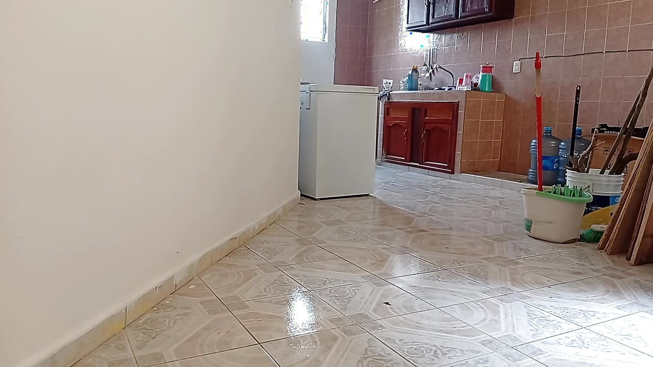 Ich habe die Handyaufnahme verlassen, während die dame die reinigung in der wohnung 3 machte