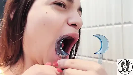 4K Dental Hygienist Routine Mouth Fetish Closeups Naked