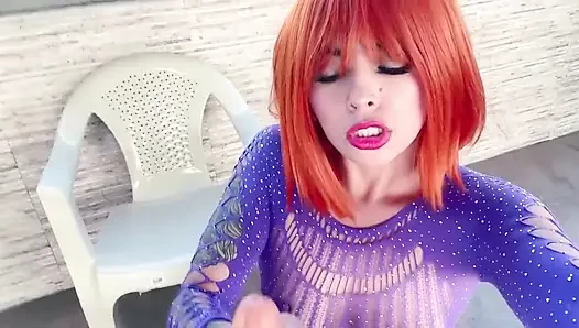 Anitta Miller Is Masturbating and Blowjob a Dick on the Terrace