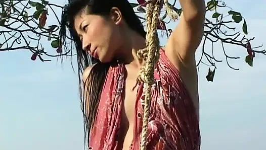 Красивые азиатки на качелях