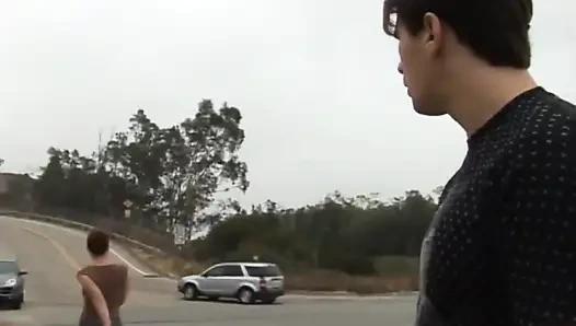 Young white guy has a craving for black chick and anal sex