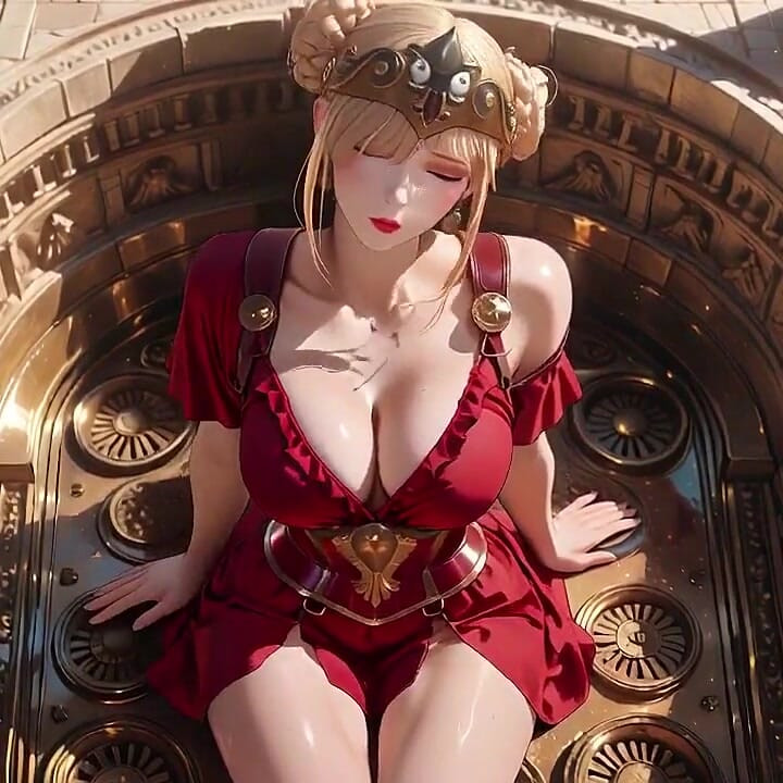 Dimineața privată a unei blonde de aur. De la marea baie la dormitor, îngenunchează și tachinează cu o privire leneșă
