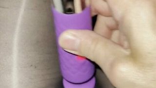 Vibrating and tucking my cock in oil shiny tights