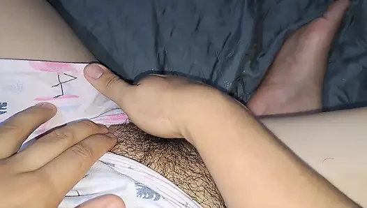 My stepdaughter lets me masturbate her pussy