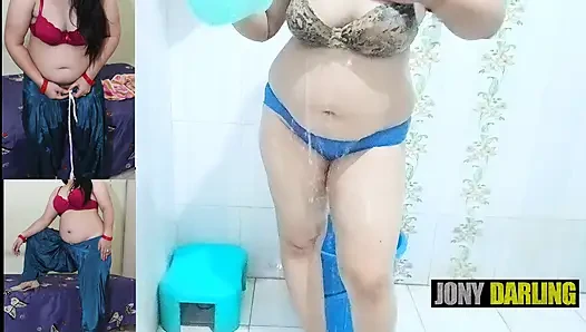 Desi Bhabhi Bathing And Fingering with Soap