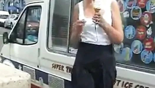 UK Sara, an ice cream in the sun