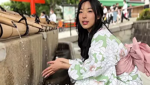 Asian Girl in Kimono Gets Fucked in Japan and Creampied