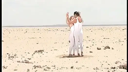 Excellent blonde lady in white gets dick in her tight asshole