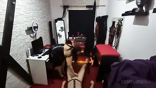 Dominant MILF Strap-on Pounds Gaping Submissive Asshole