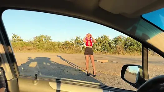 Temptation on the Windshield of a Car