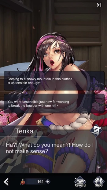 Powerful moment from "EP2: Sucking Tenka's Big Boobs Under the Quilt - King of Kinks"