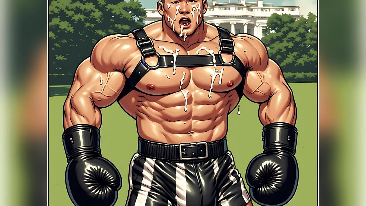 Asian Cum Covered Muscle Men Art