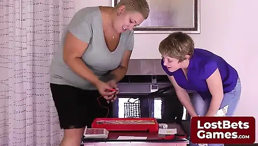 The final strip game loser, left in just her bra