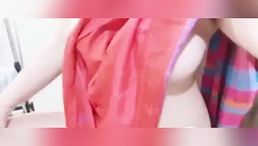 Showing boobs with saree