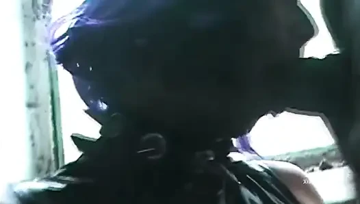 Dilating ass hole of a sexy shaved girl in fetish dress