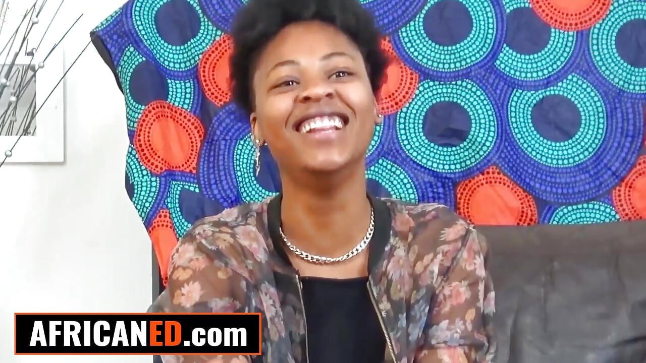 This intriguing EBONY lady was super shy before gagging on my cock at INTERVIEW