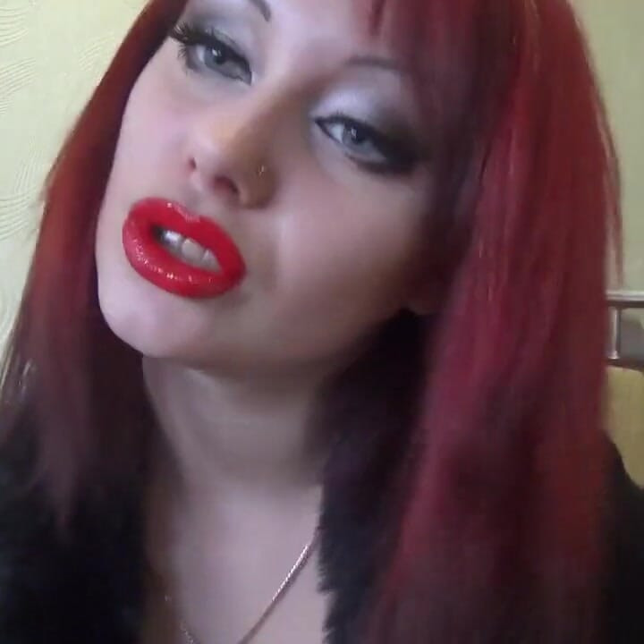 I am putting a lot of red lipstik and gloss on my sexy lips and countdown!