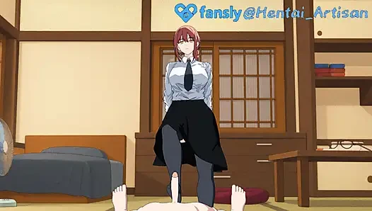 MAKIMA VOLLER HENTAI-BLOWJOB POV DOPPELPENETRATION HALSFICK