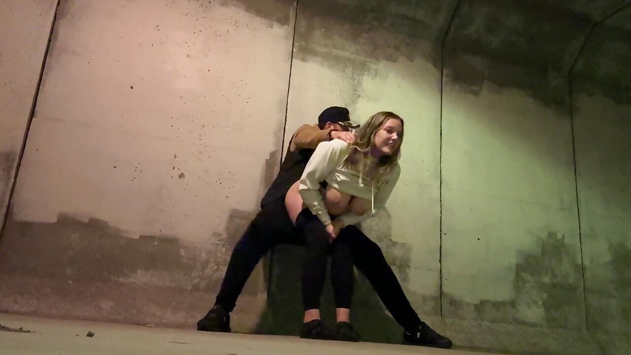 Wife Fucked Downtown After a Party Under a Bridge