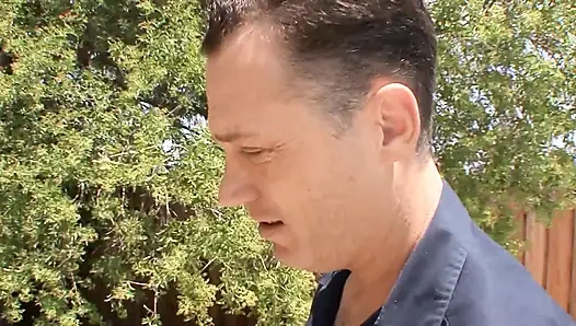 Cuckold catches his beautiful young brunette woman being a slut with a real man