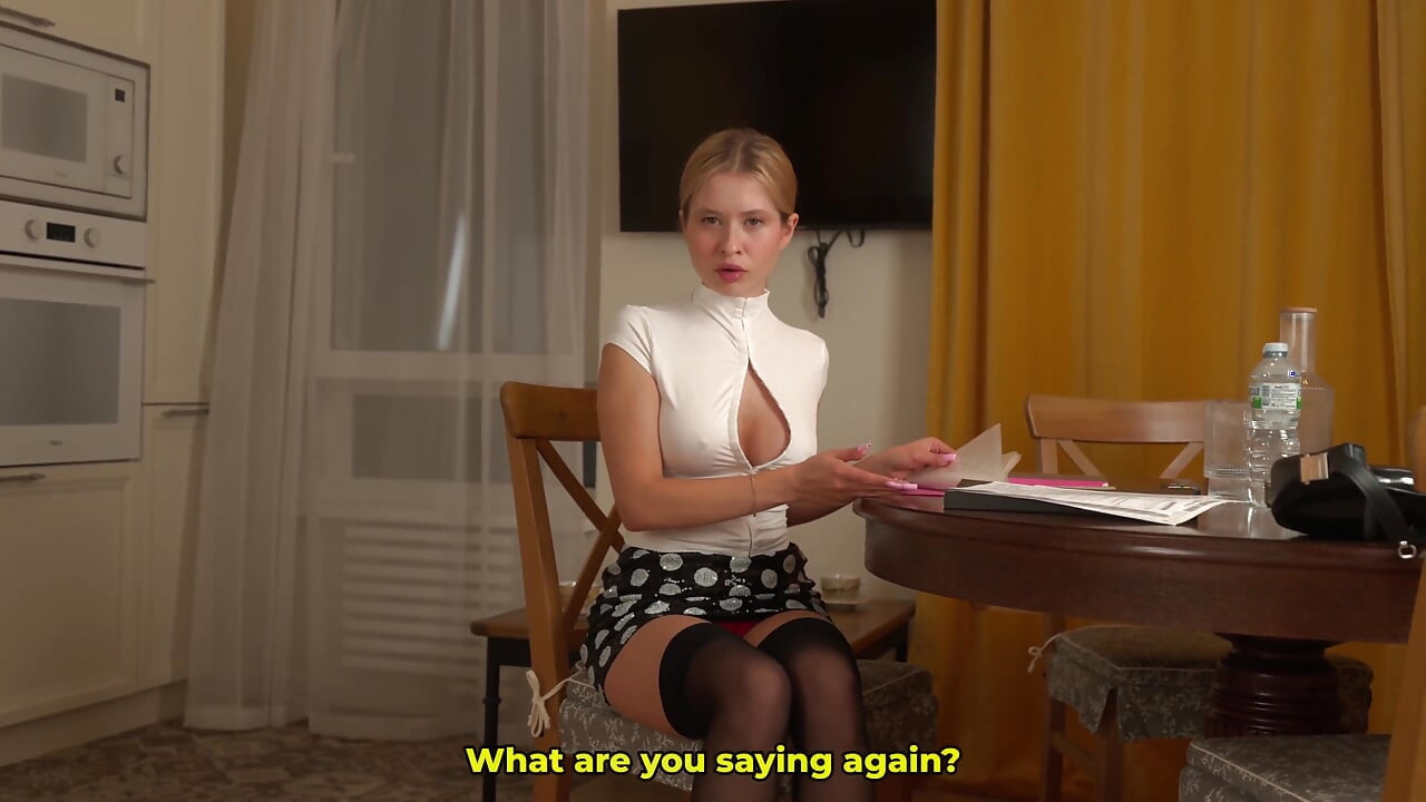 Busty Secretary Risks Job for Boss Tax Report Gets Stretched POV Big Dick