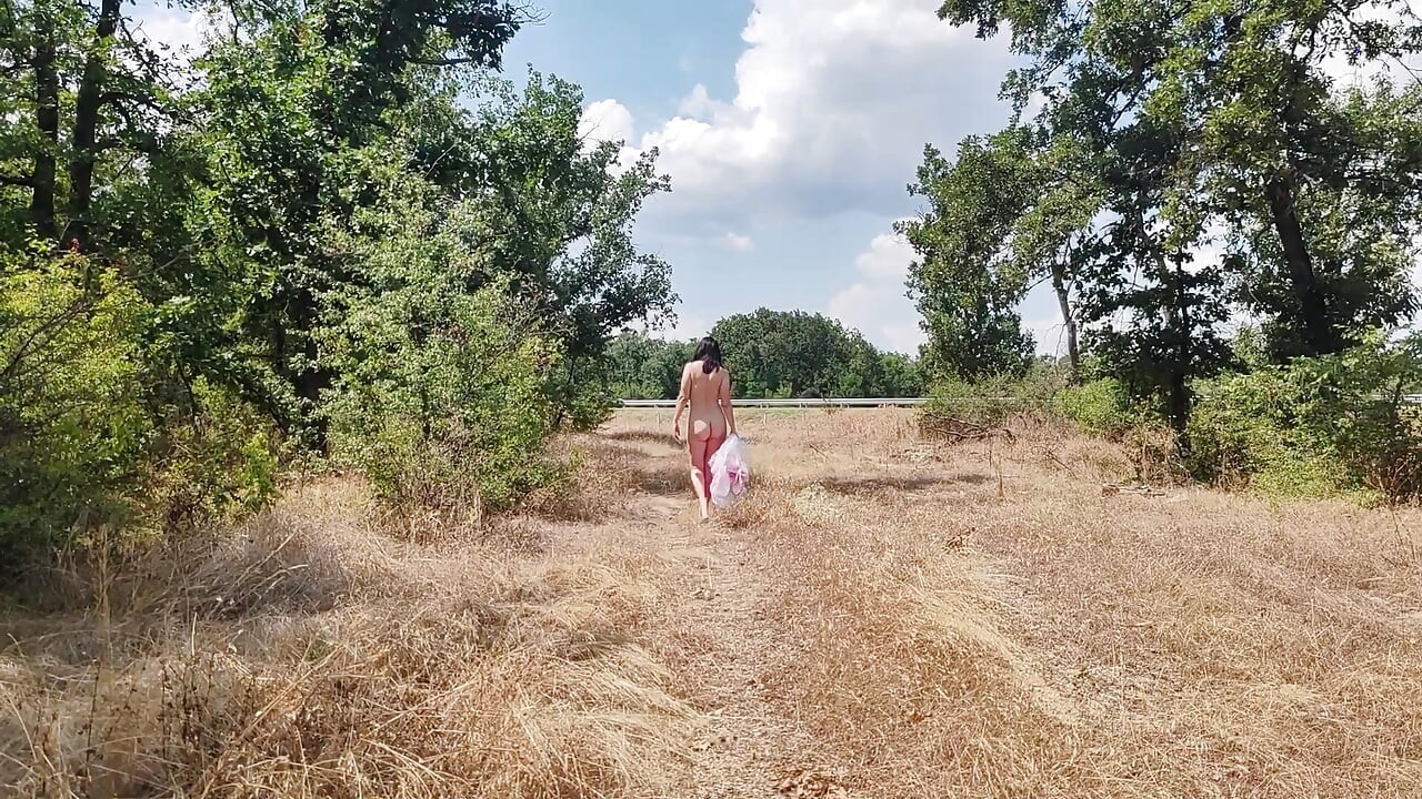 A Slave Slut Shows off Her Pink Ass on the Highway