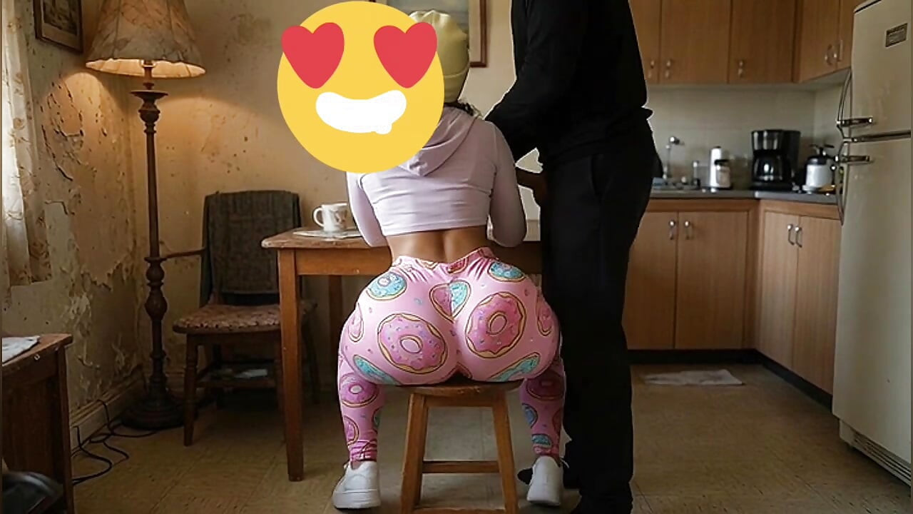 Stepdad Pressing His Petite Big Ass Stepdaughter While She Sits