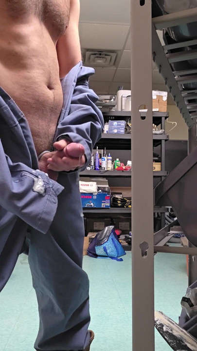 Caught coworker jerking off and cumming a thick white load | Clip 2