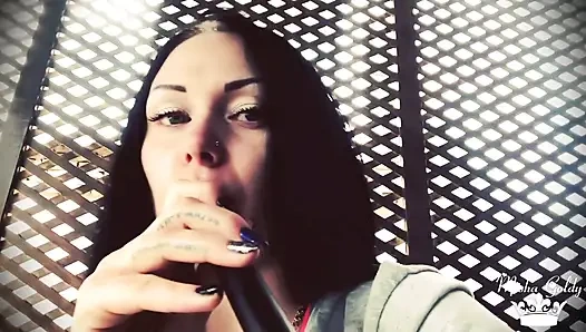 Blowing shisha smoke from itching nose and scratching it all the time!