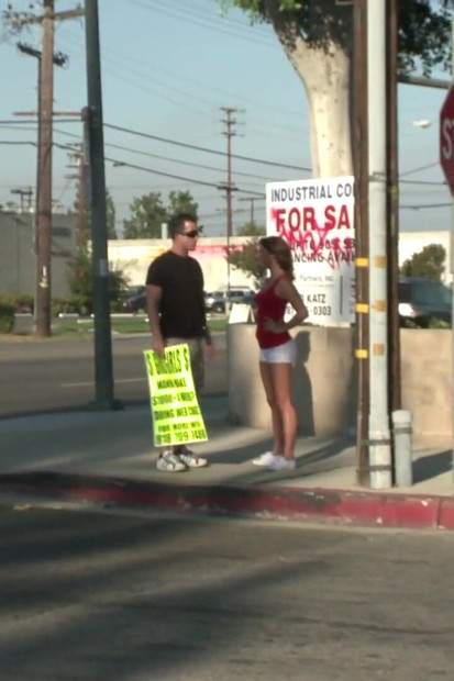 Cute babe strips and gets screwed