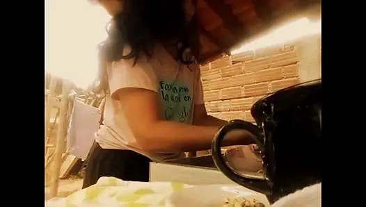 Brittany Touches Her Pussy in the Laundry Room