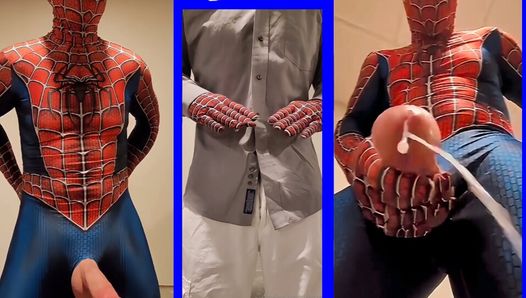 Cosplay regardez la grosse bite de Spiderman et une grosse éjaculation dans Spidey’s Adventure’s