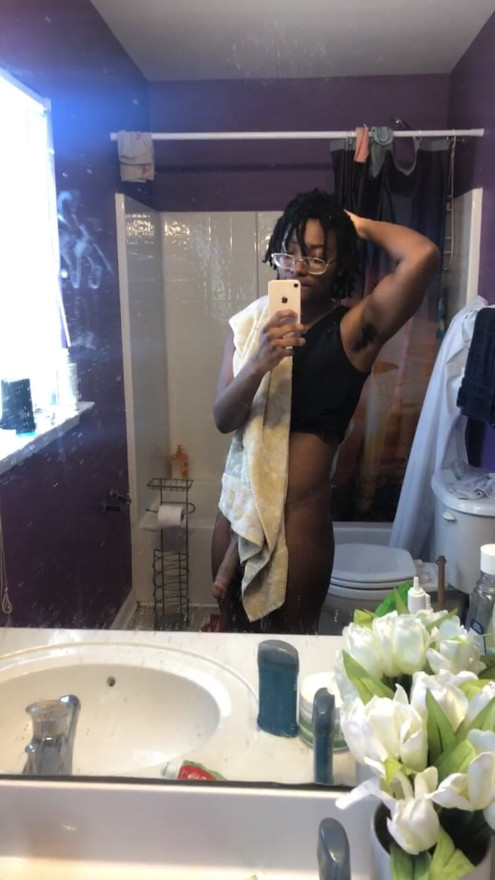 TransDSy showing dick off after a hot shower