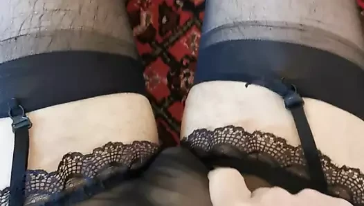 siyah külot, çorap