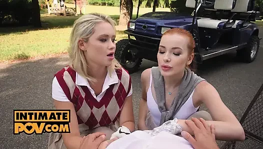 Golf günü megan murkovski ve jessie ames ile yaramazlık yapıyor