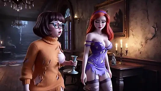Velma and Daphne Become Fully Nude in Haunted Mansion Ghost Mystery as Their Clothes Tear During Investigation