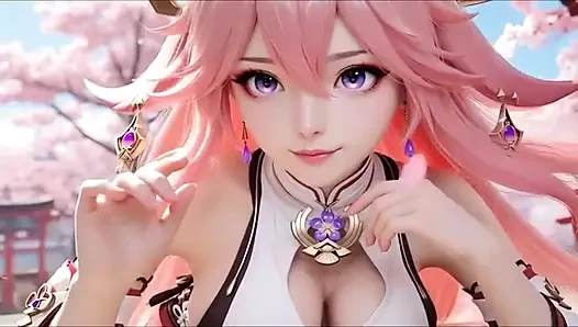 Yae Miko Nude Tease Compilation  From Sexy Underwear to Big Breast Exposure Genshin Impact Hentai