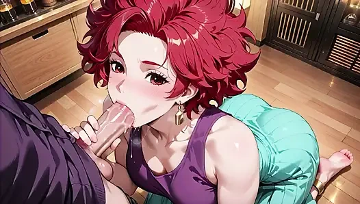 Supermarket dengan lingerie ungu rambut merah di supermarket penuh sampai ahegao runtuh