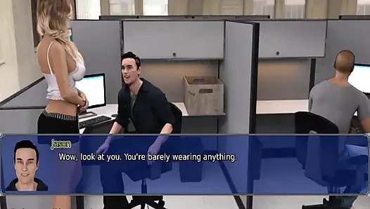 The office wife #22 - Stacy teased Zack and later on Simon played with Stacy's pussy