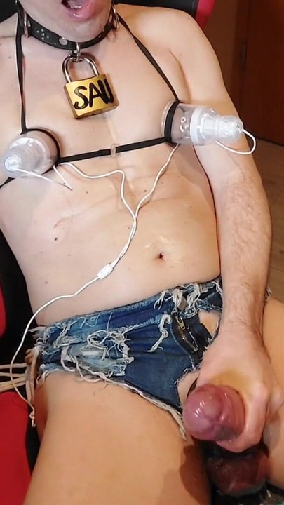 Iconic moment from "Man Tits Extreme Nipple Pump Tit PIG Jerk Huge Fat Cock Sperm explosion"
