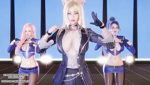 MMD TWICE - говорить, что говорить Ahri Seraphine Kaisa, сексуальная Kpop, танец лиги легенд, хентай без цензуры, 4K 60FPS