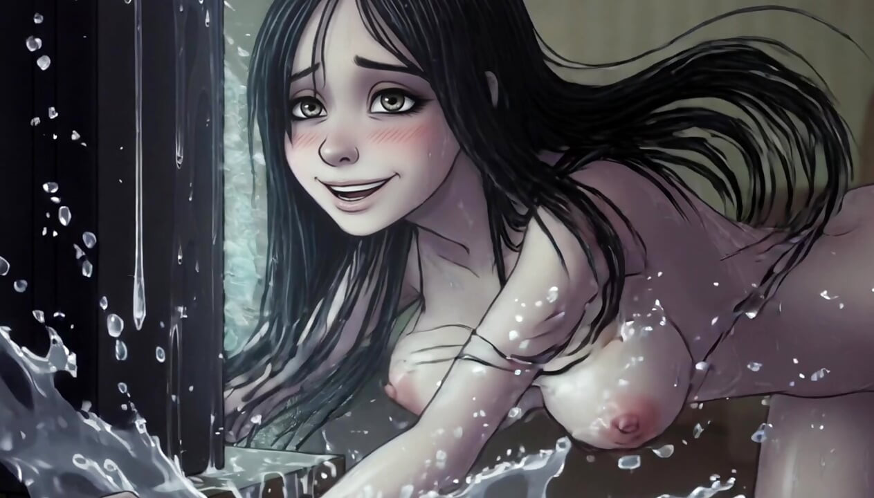 Beautiful Horror Girl Crawled Out of My TV
