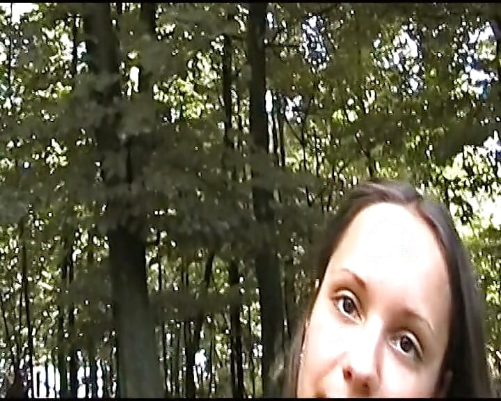 Beautiful German doll rides dick in the woods