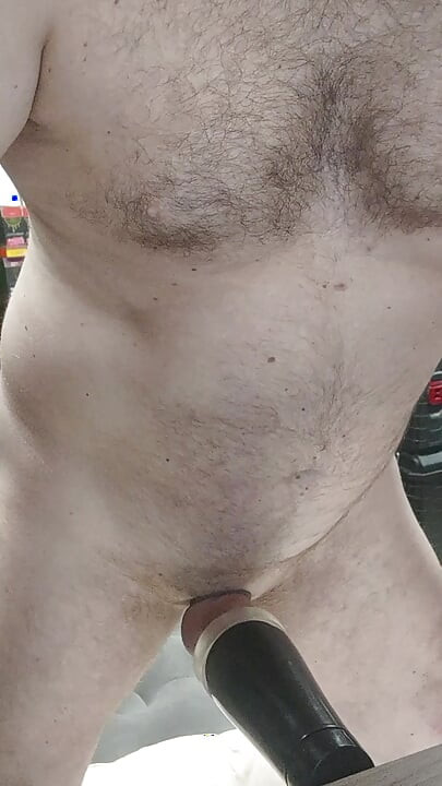 Solo Male fuck  flashlight and hold cum on the edge