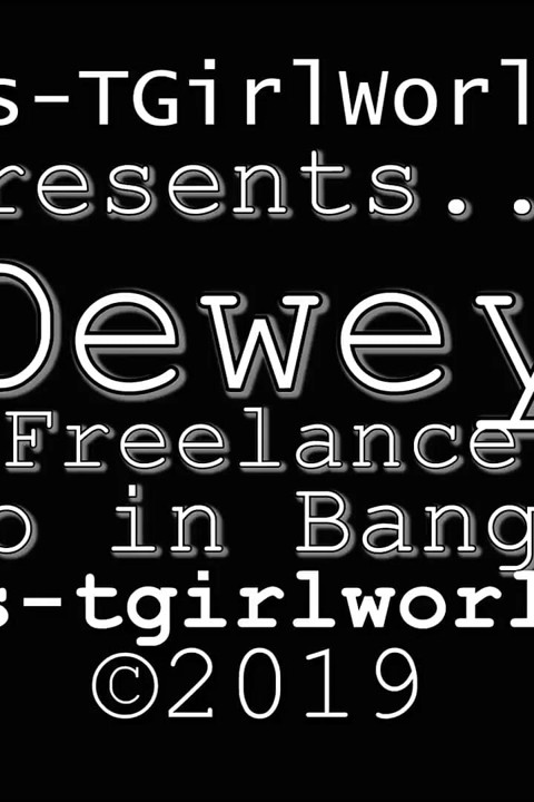 Horny ladyboy Dewey strokes and cums