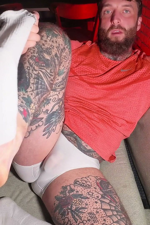 Tattooed Dom Worship Ass & Feet Solo