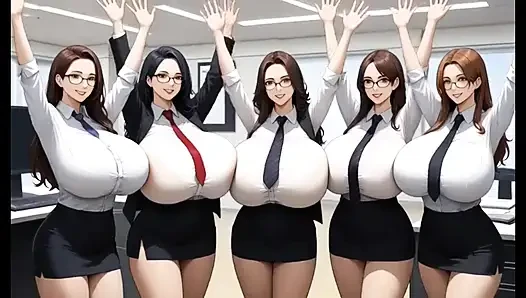 Офисные сиськи лесбиянки, Ai Анимация