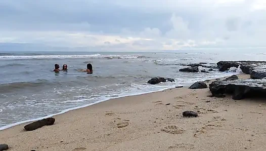 WITH TWO ON THE BEACH AND BONTANDO TO SUCK MY CUM